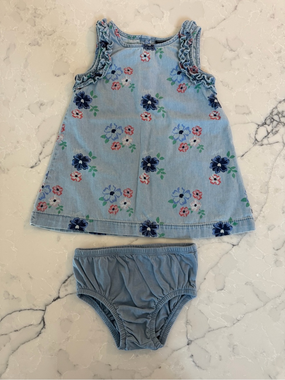 Tommy Hilfiger Denim Dress and Bloomers Size 18mths
